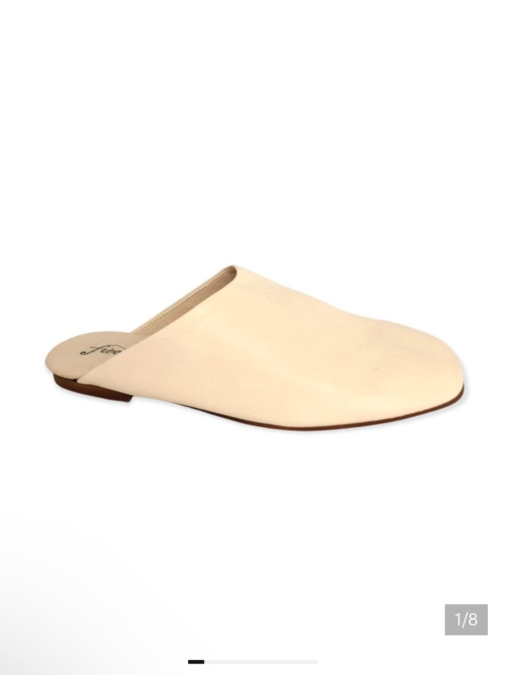 FREE People Reese Cream Leather Mules Slide Bone 38 7.5